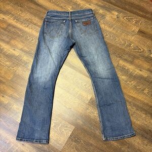 Wrangler Retro Slim Boot Cut Jeans Mens 32x32 Blue Stretch Western Cowboy